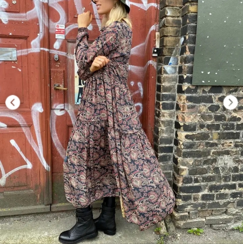 Faherty Isabella Maxi Dress Artisan Floral Block Print M - Picture 4 of 16